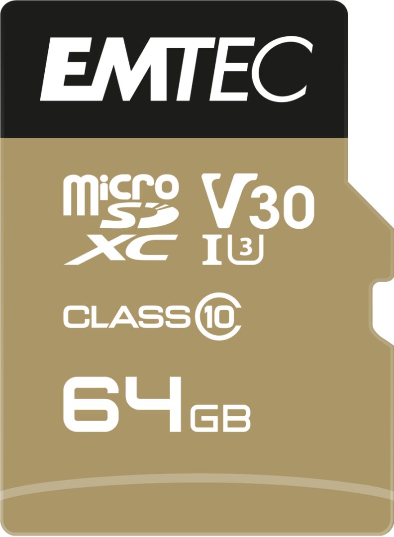 Emtec 64GB microSDXC SpeedIN Pro Class 10 U3 A1 + adapterrel