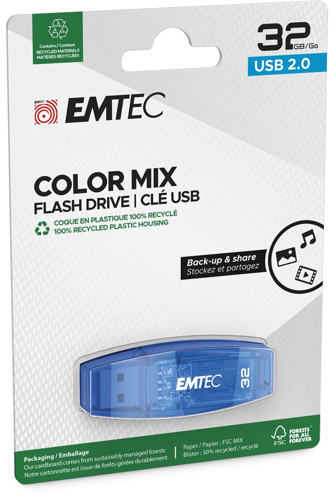 Emtec 32GB C410 ColorMix 2.0 USB2.0 Blue