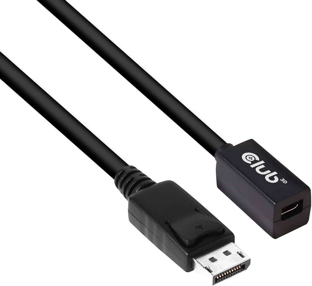 Club3D Mini DisplayPort 1.4 to DisplayPort Extension Cable 1m Black