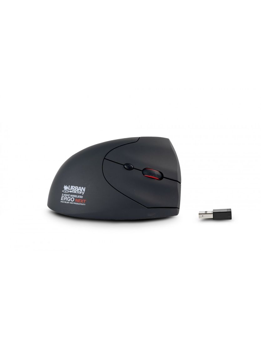 URBAN factory Ergo Next Ergonomic Vertical Wireless mouse Black