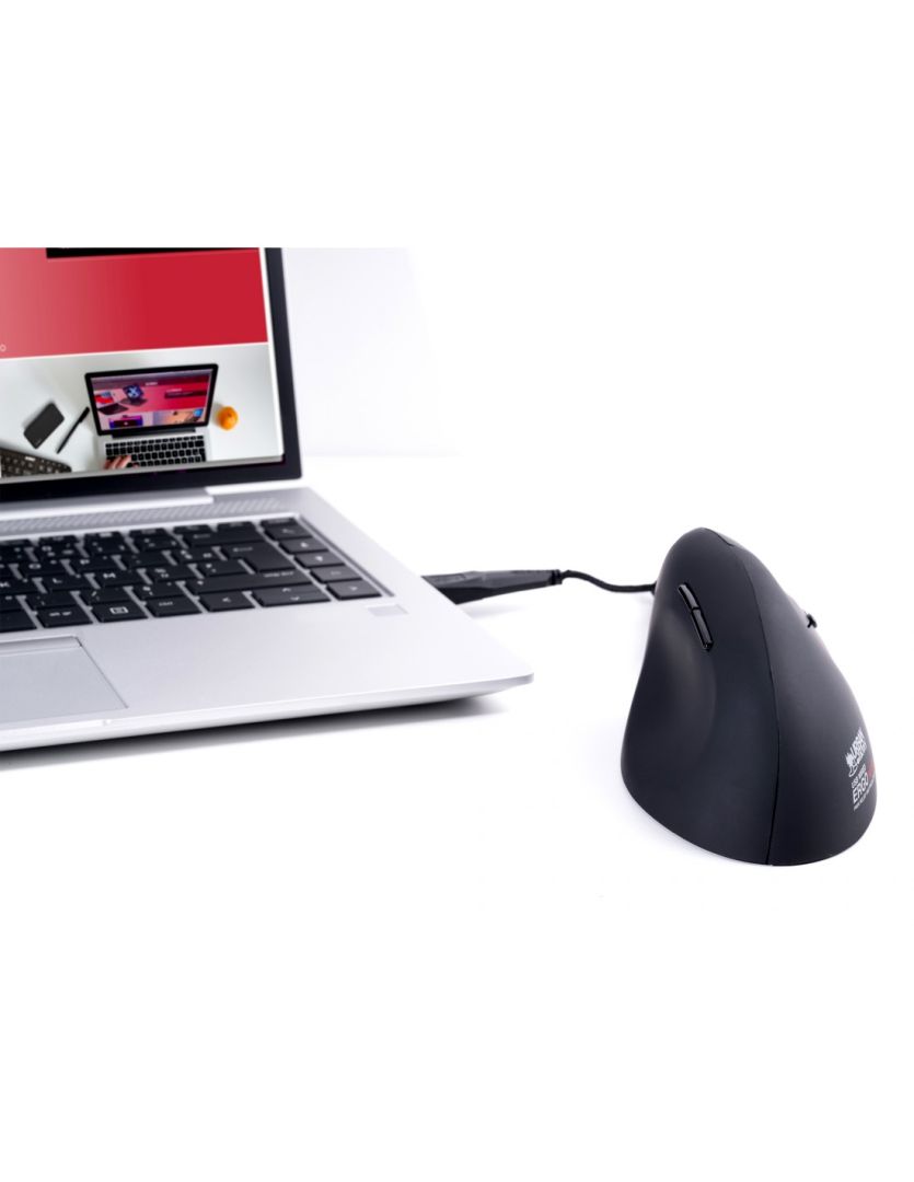 URBAN factory Ergo Next Ergonomic Vertical Wireless mouse Black