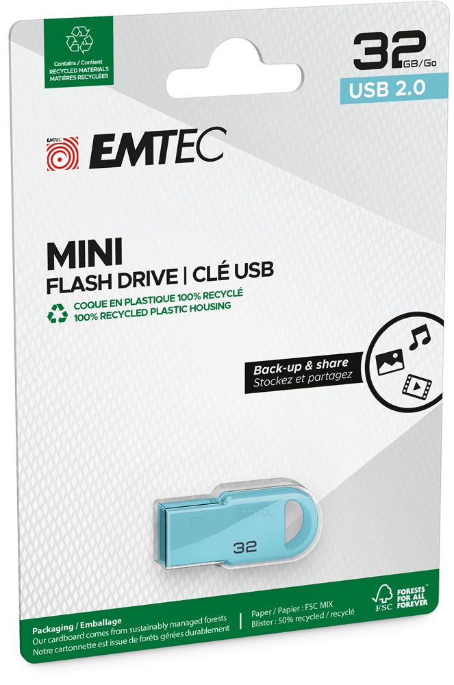 Emtec 32GB D250 Mini USB2.0 Blue