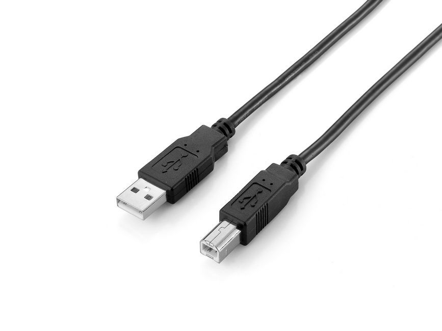 EQuip USB-A 2.0 to USB-B cable 3m Black