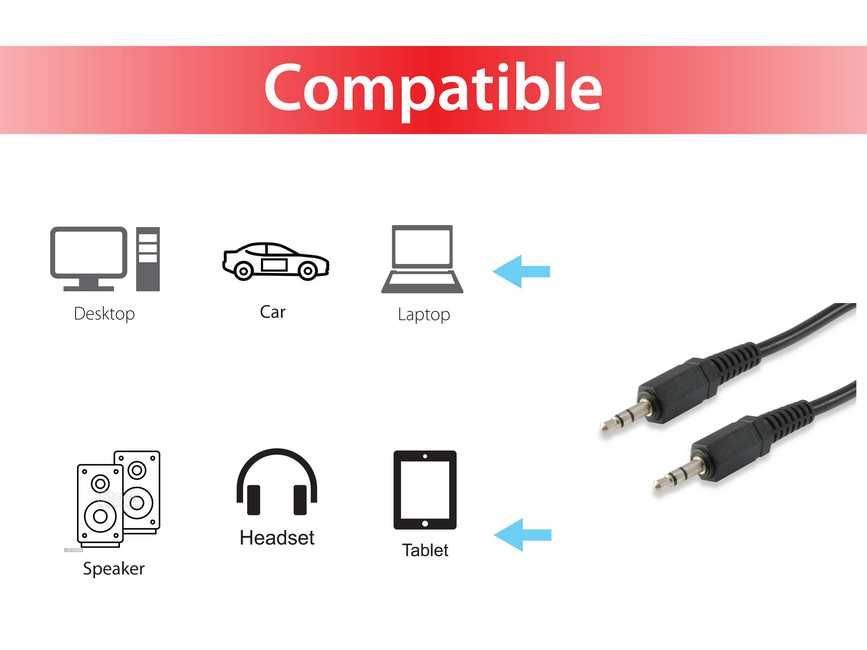 EQuip 3.5mm Male to Male Stereo Audio cable 2,5m Black