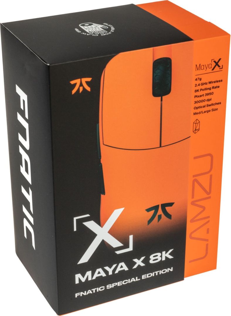 LAMZU Maya X Special Fnatic Edition Wireless Gaming Mouse Orange