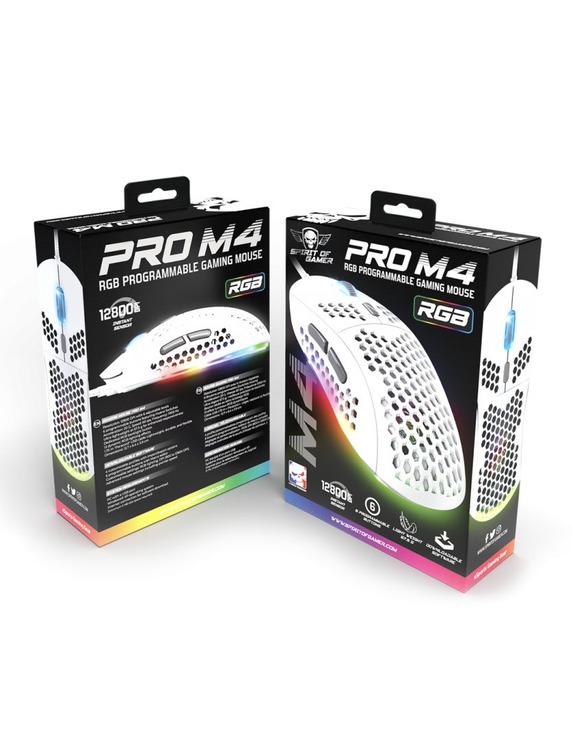 Spirit Of Gamer Pro M4 Gaming Mouse Artic