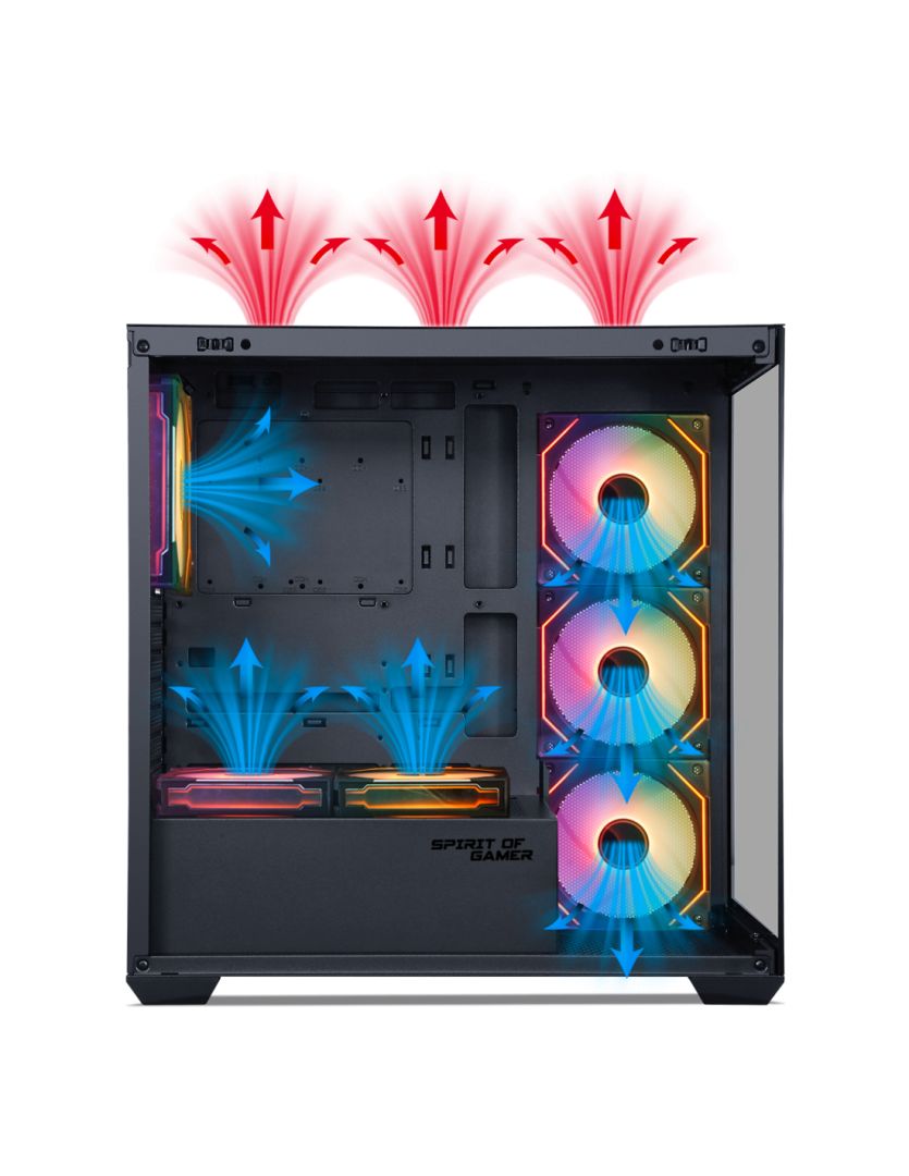 Spirit Of Gamer Spark RGB Tempered Glass Dark