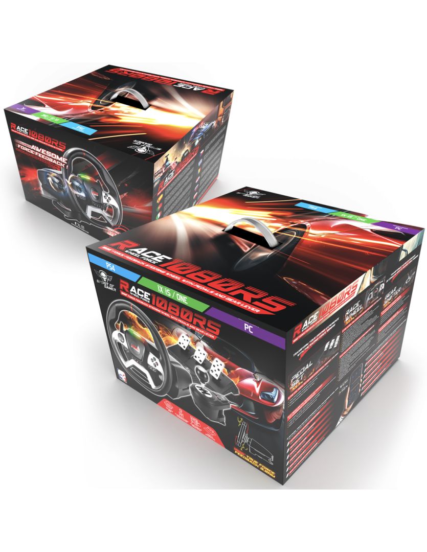 Spirit Of Gamer Race Wheel Force 1080RS USB Kormány Black/Silver