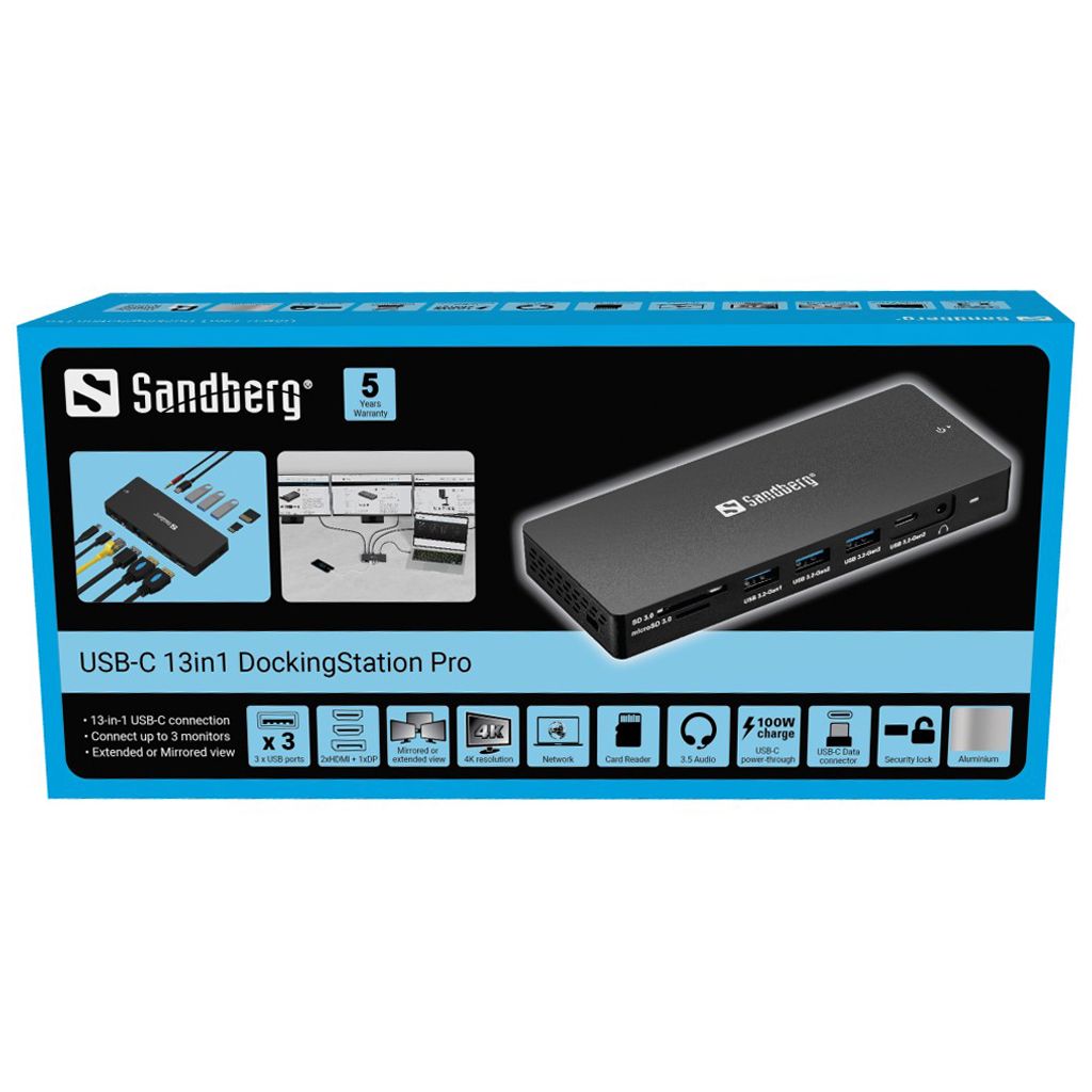 Sandberg USB-C 13in1 DockingStation Pro