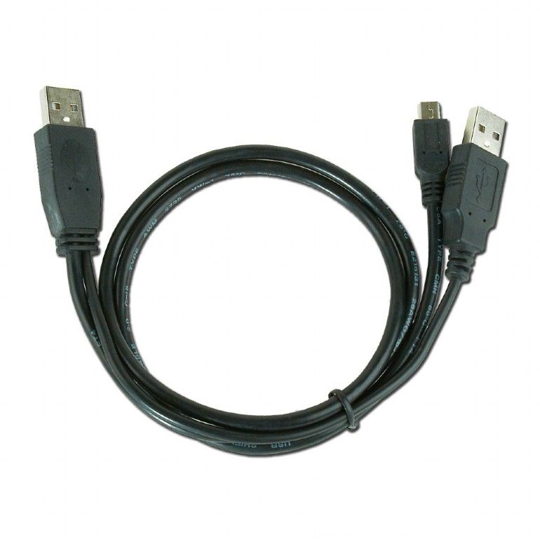 Gembird CCP-USB22-AM5P-3 Dual USB A to Mini-USB cable 0,9m Black