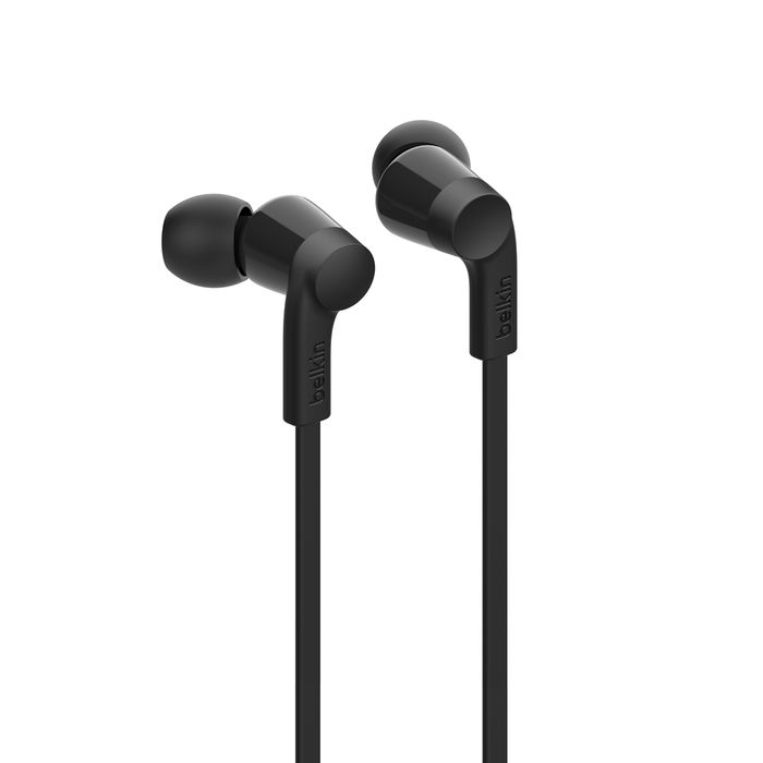 Belkin SoundForm USB-C Wired Earbuds with Adjustable Volume Limiter Black