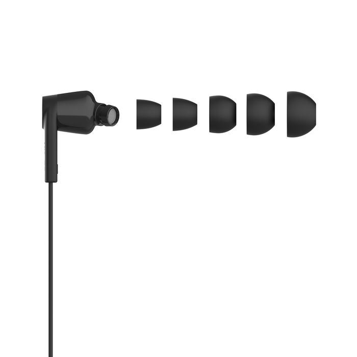 Belkin SoundForm USB-C Wired Earbuds with Adjustable Volume Limiter Black