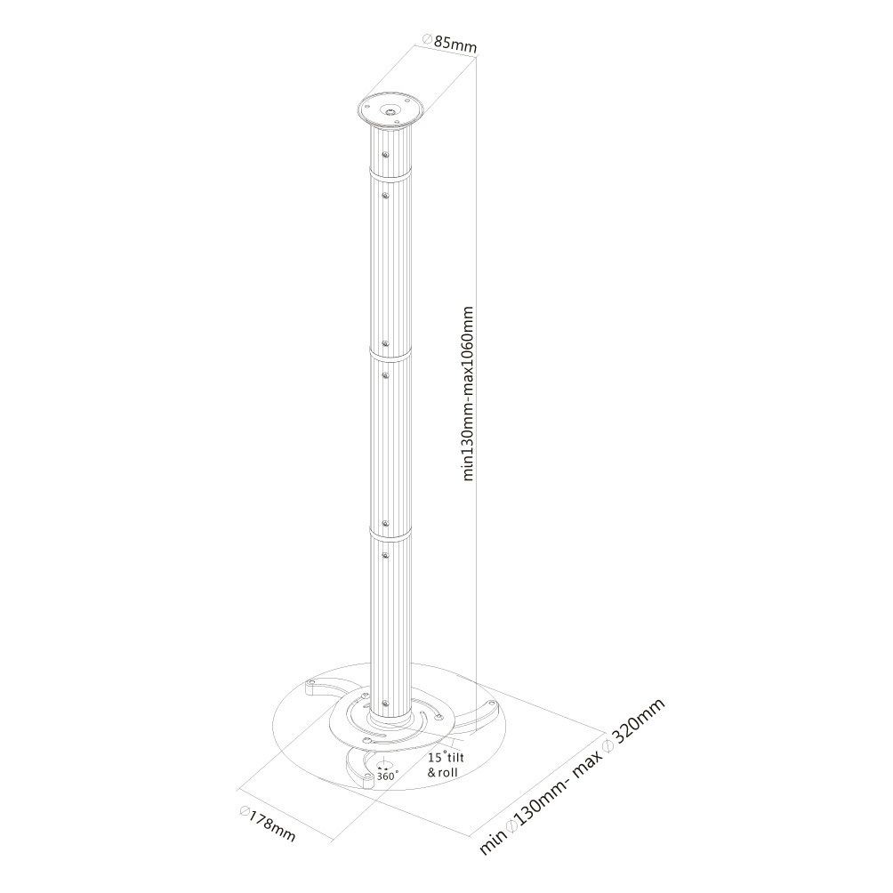 Neomounts BEAMER-C200 projector ceiling mount Silver