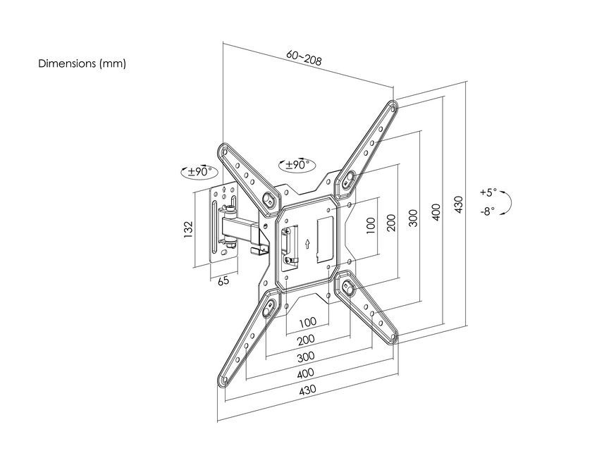 EQuip 23"-55" Full Motion TV Wall Mount Bracket