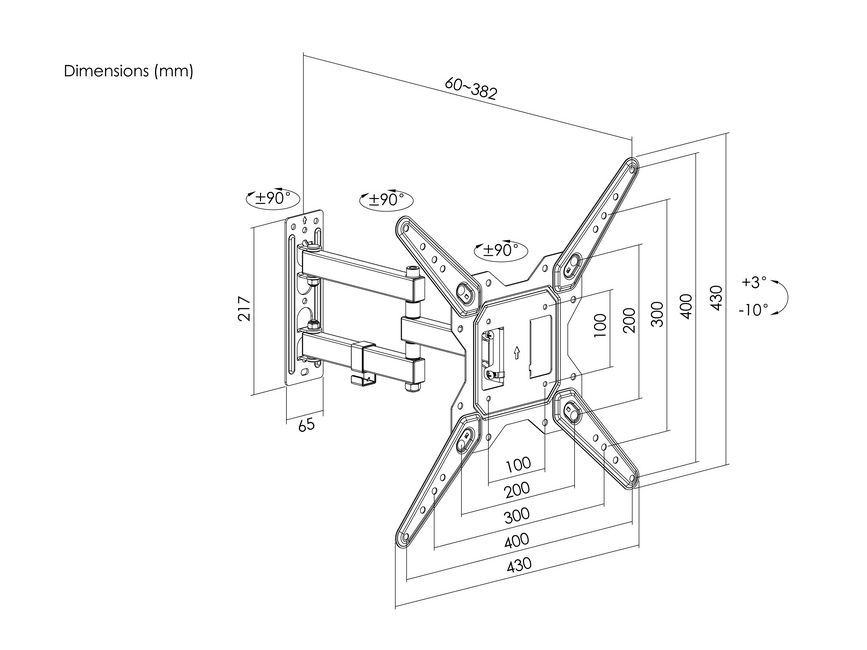 EQuip 23"-55" Full Motion TV Wall Mount Bracket