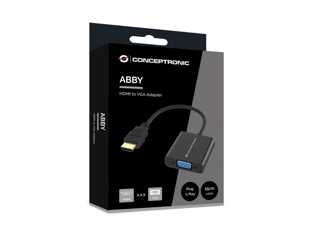 Conceptronic  ABBY20B HDMI to VGA 1080P Adapter Black