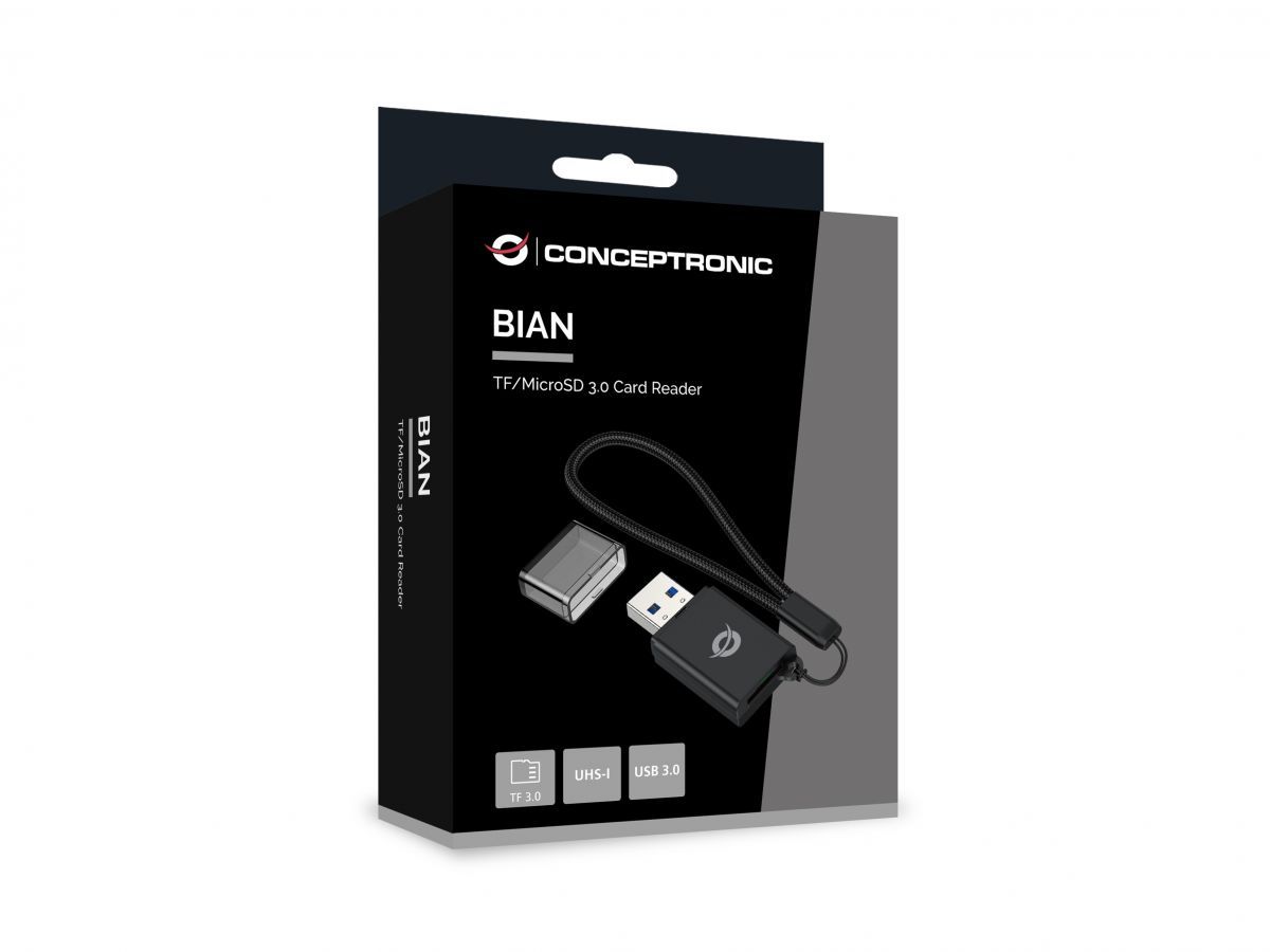 Conceptronic  BIAN07B TF/MicroSD 3.0 Card Reader Black