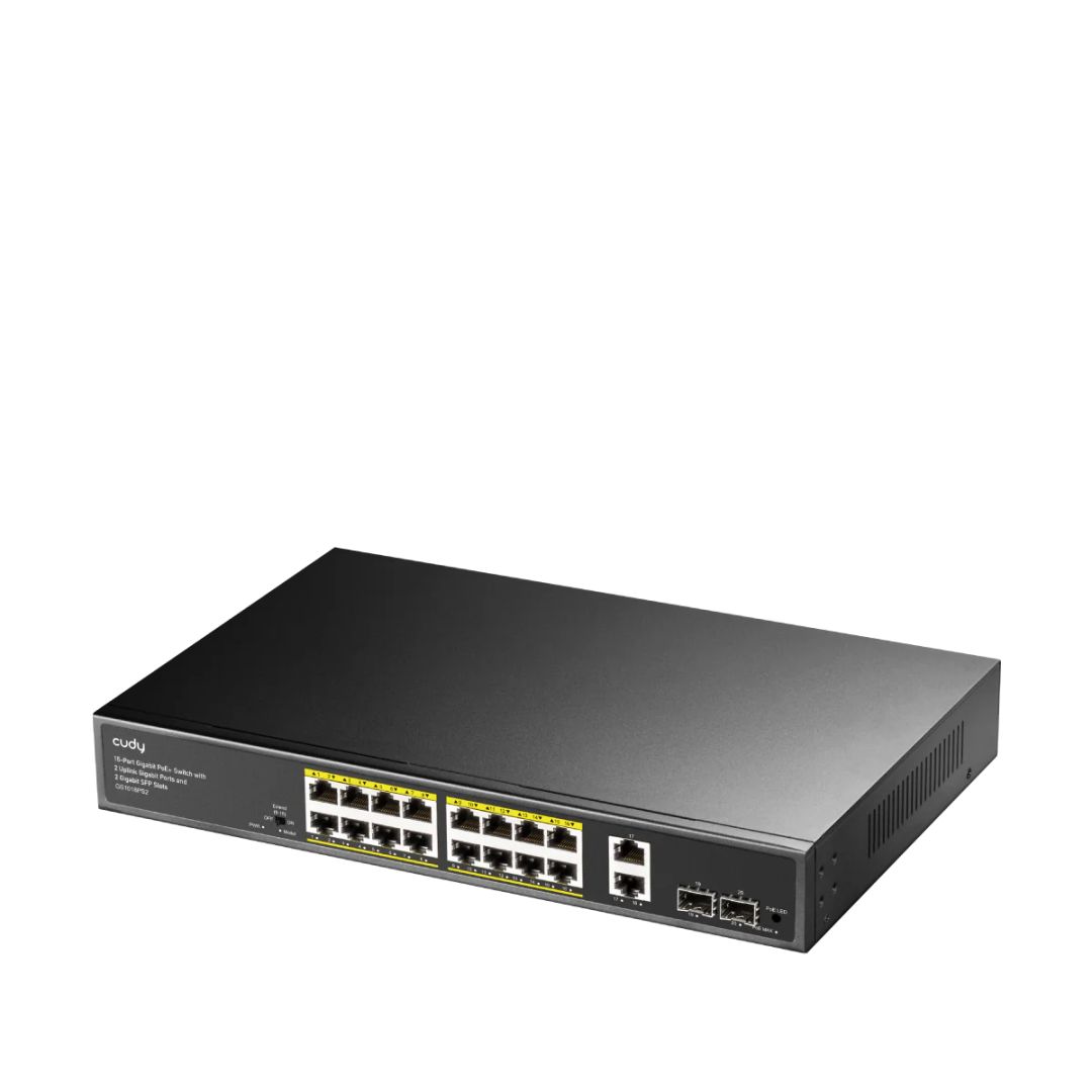 Cudy GS1018PS2 16-GbE PoE Switch with 2 Uplink GbE and 2 Uplink SFP