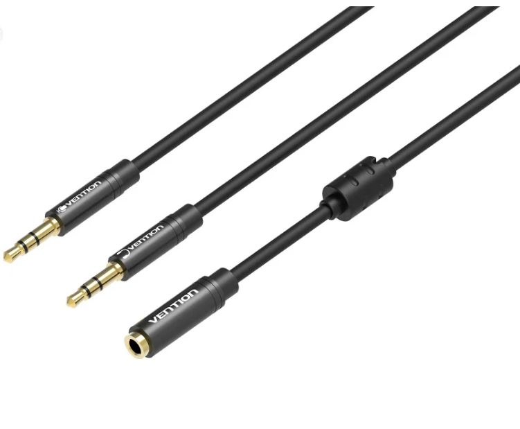 Vention 2x3.5mm jack to 3.5mm jack 0,3m Black