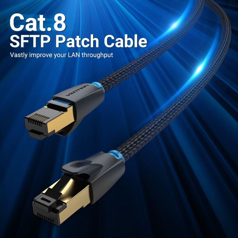 Vention CAT8 S-FTP Patch Cable 0,5m Black