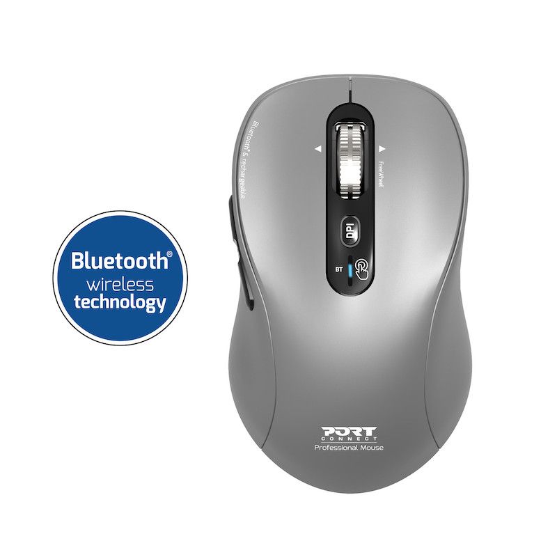 Port Designs Expert & Mac Wireless Bluetooth Rechargeable Mouse Grey