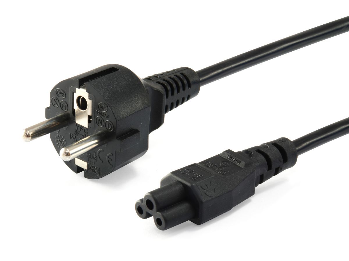 EQuip High Quality Power Cord C5 to Schuko 1,8m Black