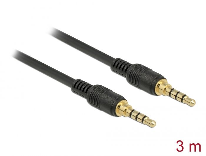 DeLock Stereo Jack 3,5mm Male cable 3m Black