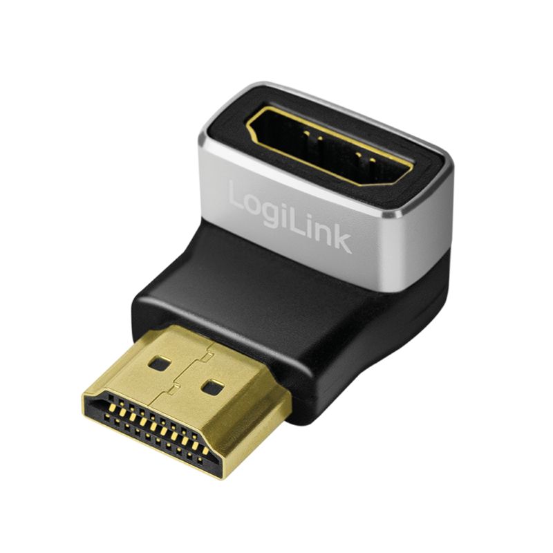 Logilink HDMI adapter A/M to A/F 90° angled 8K/60 Hz Black/Grey