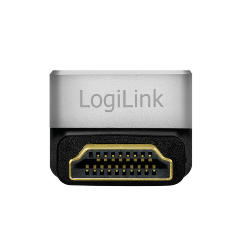 Logilink HDMI adapter A/M to A/F 90° angled 8K/60 Hz Black/Grey