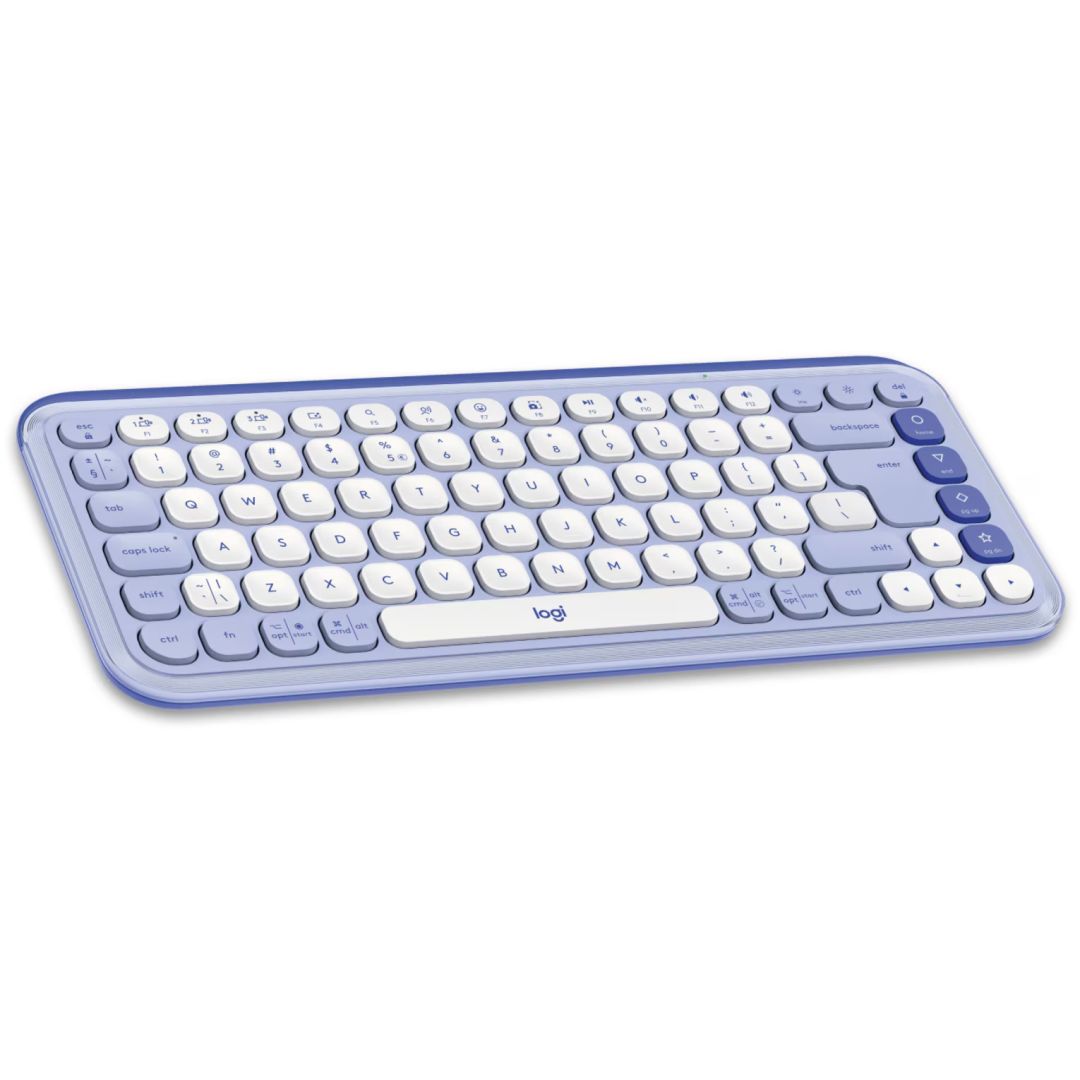 Logitech Pop Icon Wireless Keyboard Purple/Off WhiteUS