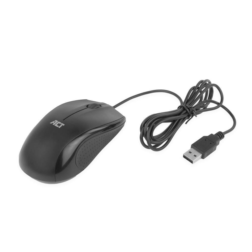 ACT AC5006 Wired Full-Size Optical Mouse Black