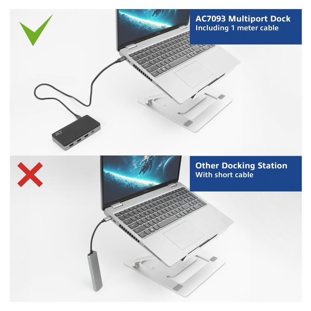 ACT AC7093 USB-C 4K MST Docking Station Silver