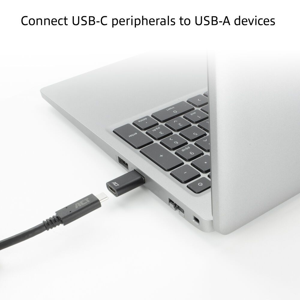 ACT USB-A to USB-C Adapter Black