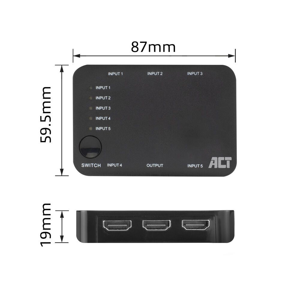 ACT AC7841 4K HDMI Switch 5 in 1 out