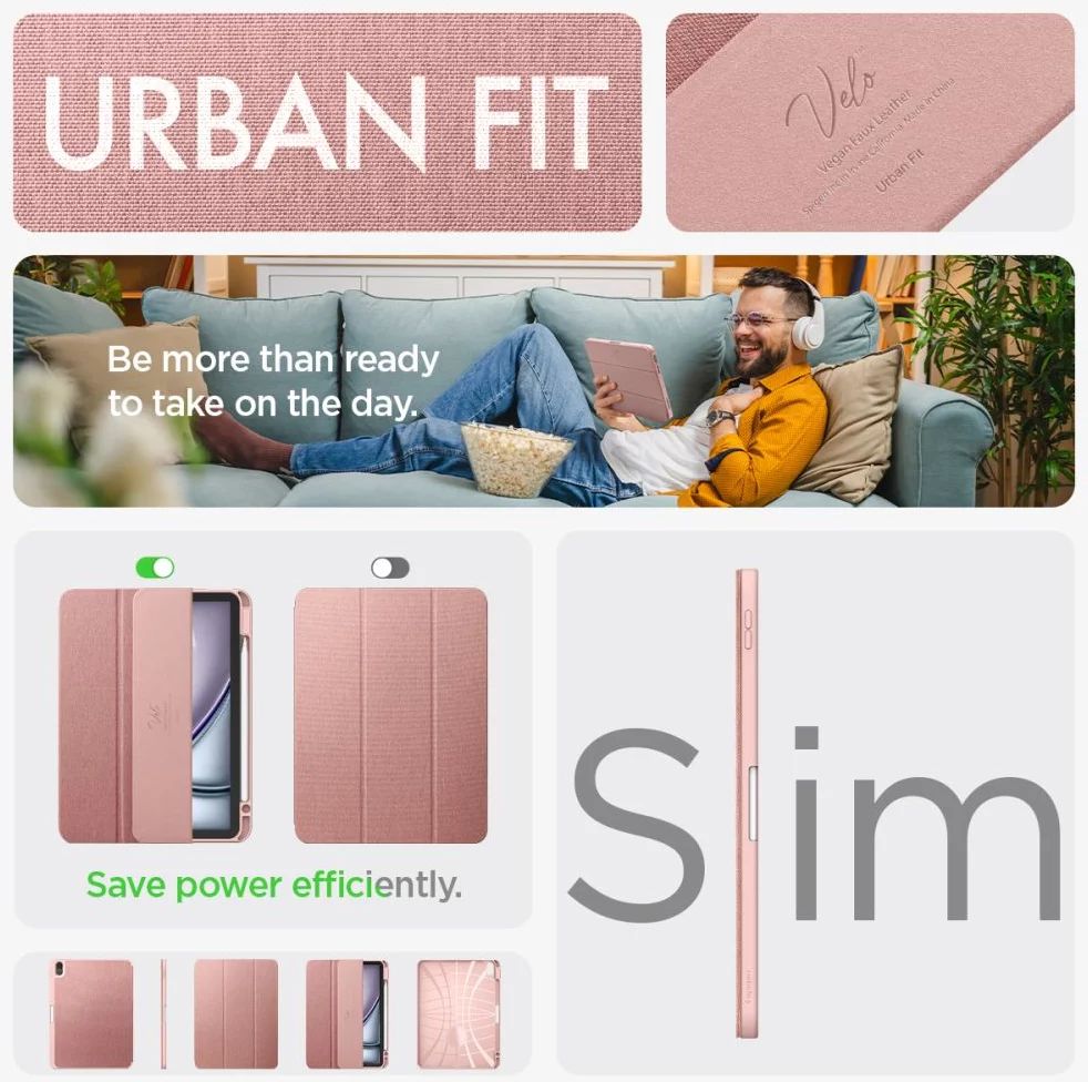 Spigen Urban Fit iPad Air 11" 2024 Rose Gold