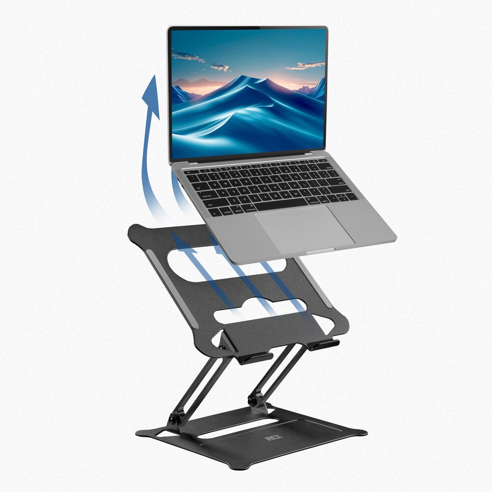 ACT AC8140 Foldable Laptop Stand Aluminium with stepless height adjustment