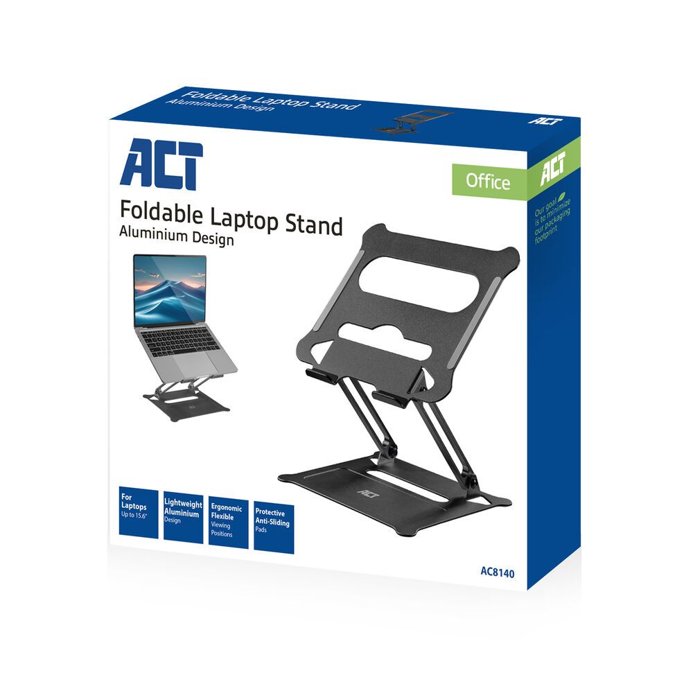 ACT AC8140 Foldable Laptop Stand Aluminium with stepless height adjustment