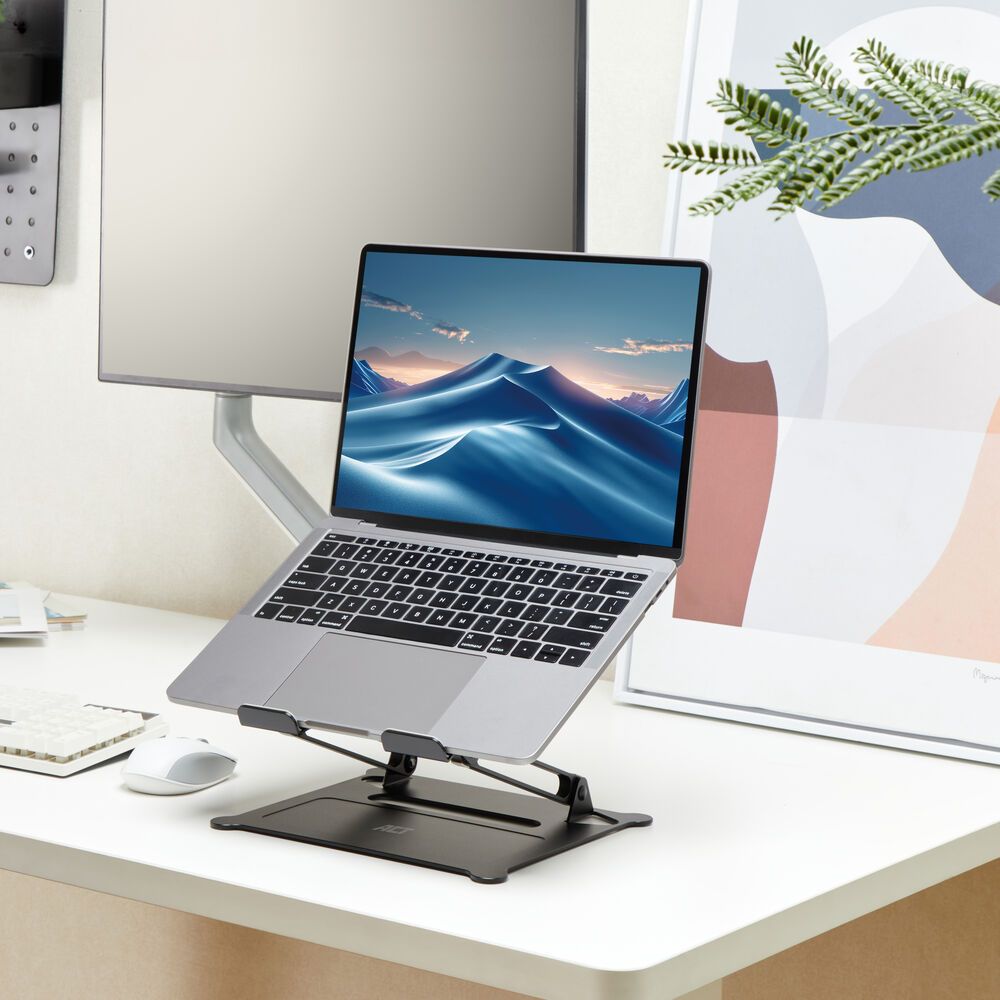 ACT AC8140 Foldable Laptop Stand Aluminium with stepless height adjustment