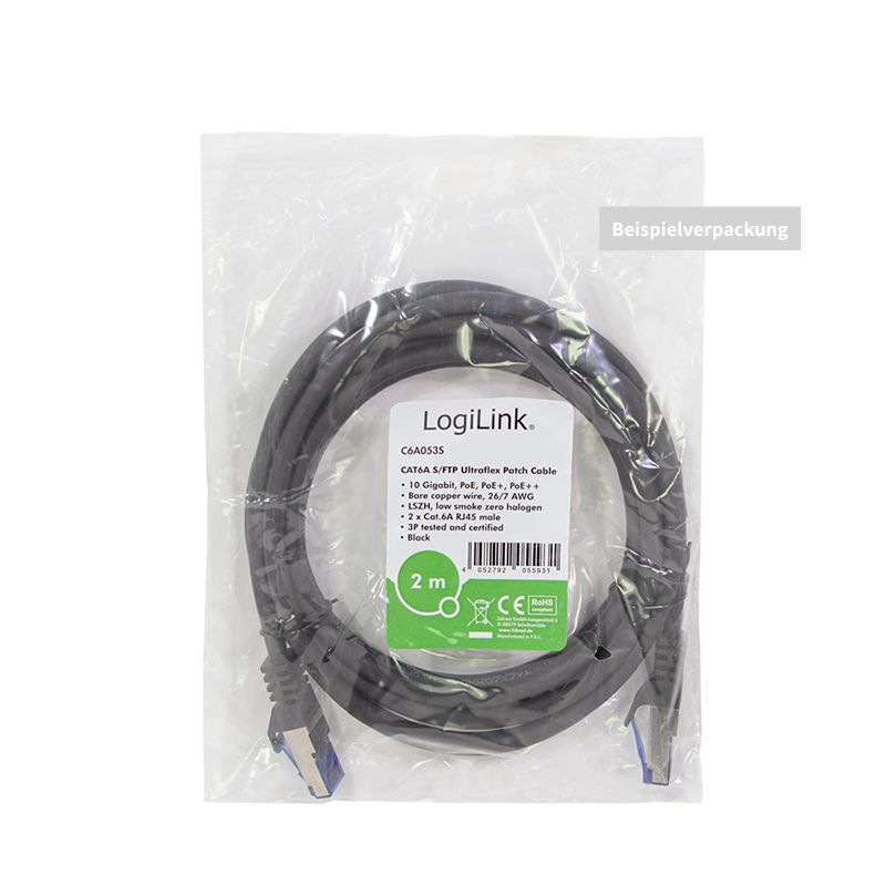 Logilink CAT6A S-FTP Patch Cable 0,25m Black