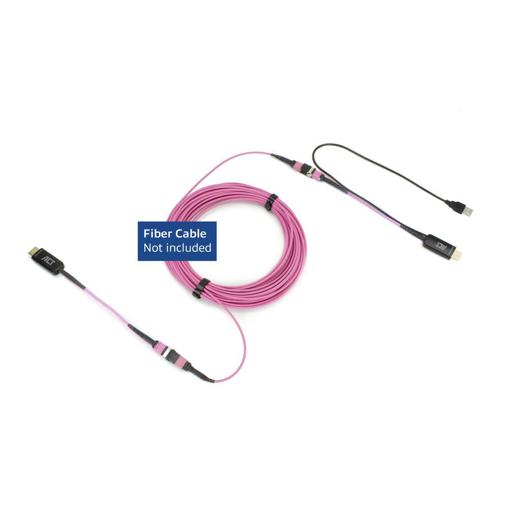 ACT HDMI to MTP/MPO adapter set to extend an HDMI connection up to 8K@60Hz Violet