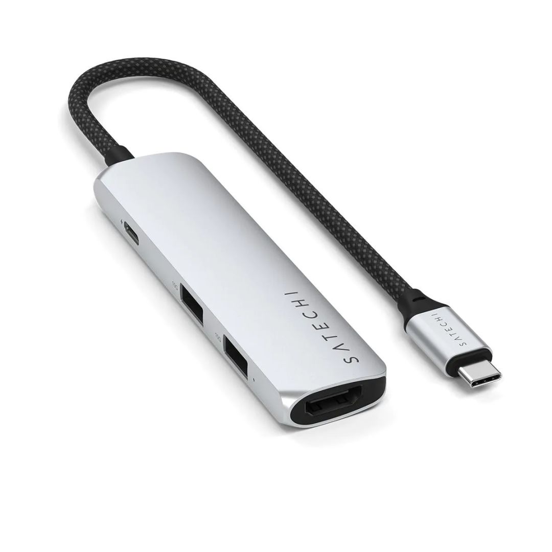 Satechi 4-in-1 USB-C Slim Multiport Adapter 4K Silver