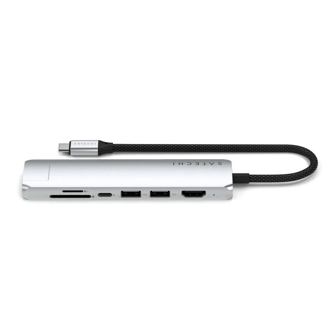 Satechi 7-in-1 USB-C Slim Multiport Adapter with Ethernet Silver