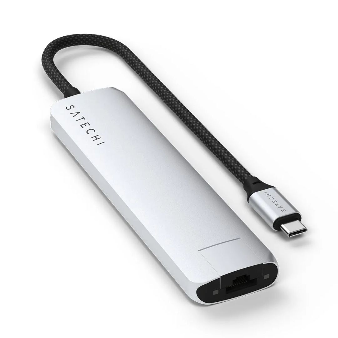 Satechi 7-in-1 USB-C Slim Multiport Adapter with Ethernet Silver