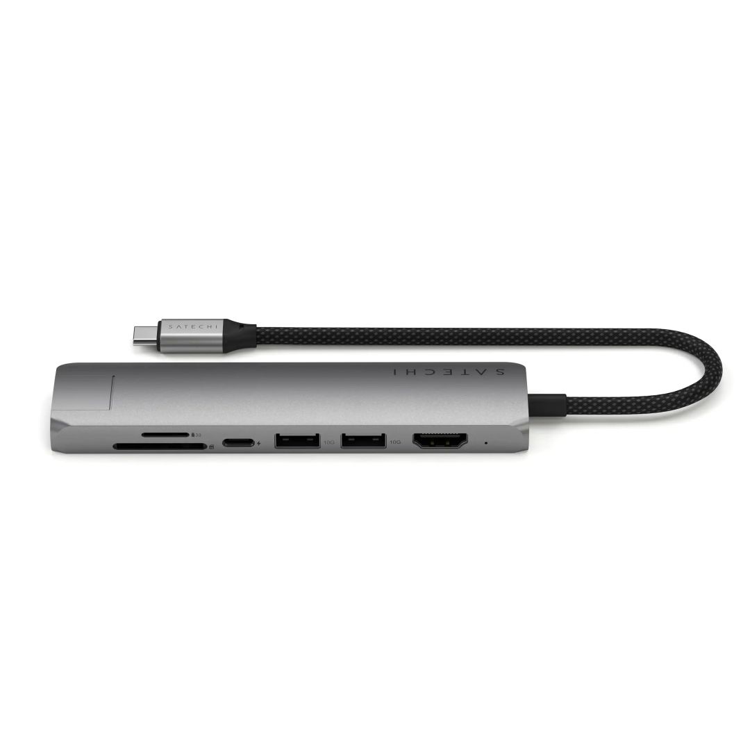 Satechi 7-in-1 USB-C Slim Multiport Adapter with Ethernet Space Gray