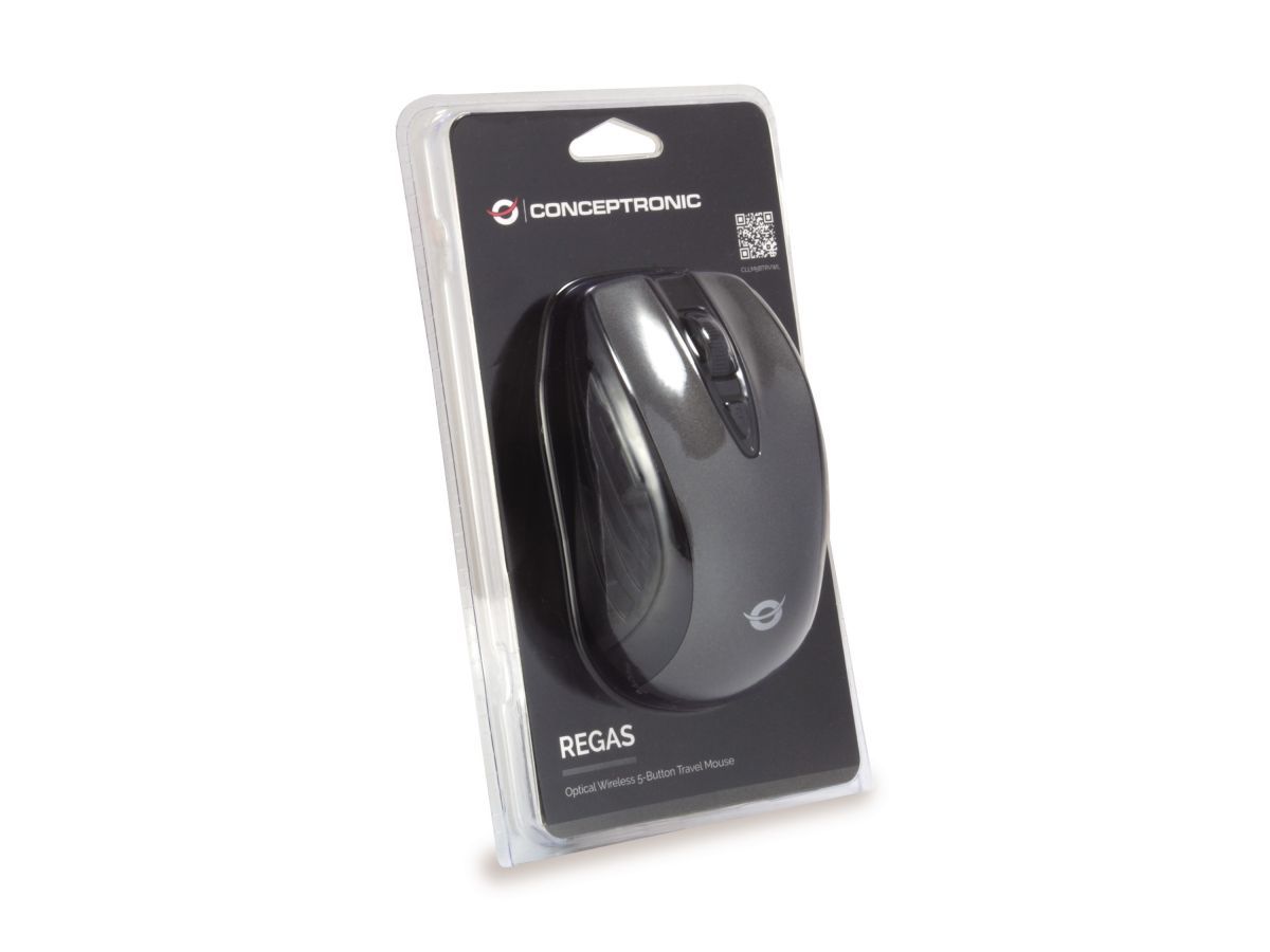 Conceptronic  CLLM5BTRVWL 6-Button Wireless Travel Mouse Black