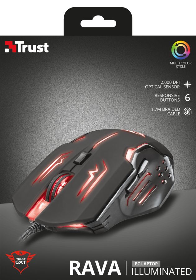 Trust GXT 108 Rava Illuminated Gaming Mouse Black