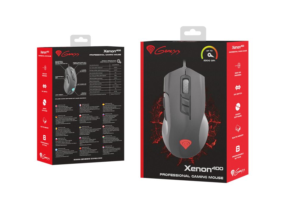 Natec Genesis Xenon 400 RGB Gaming mouse Black