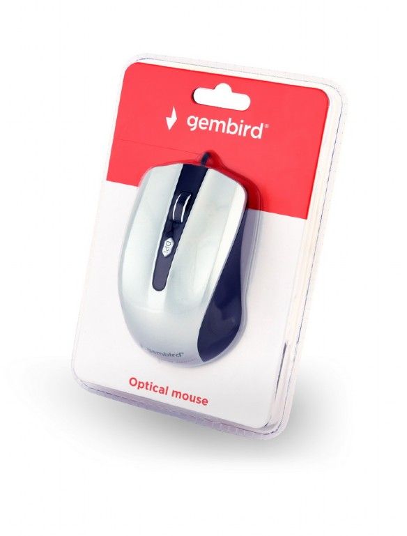 Gembird MUS-4B-01-BS Optical mouse Black/Silver