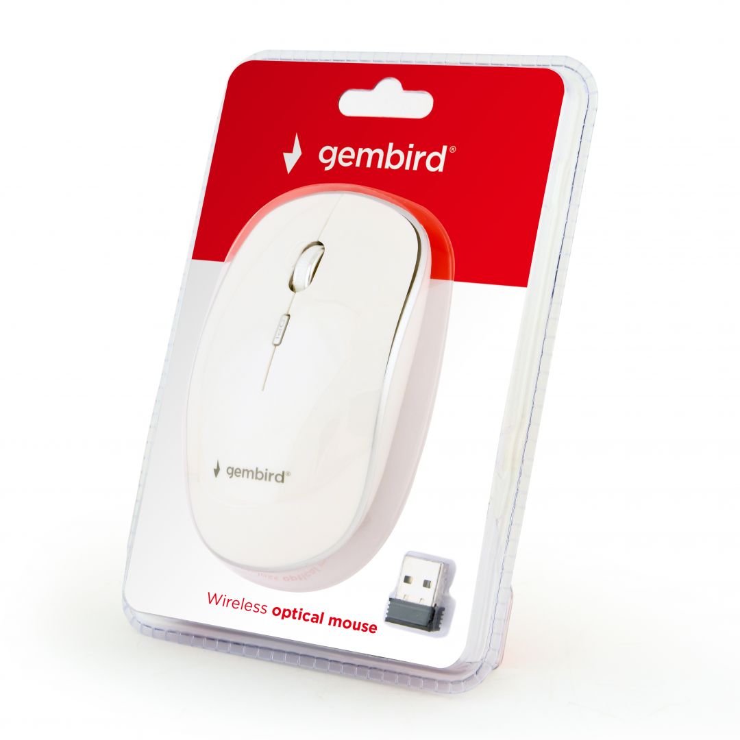 Gembird MUSW-4B-01-W wireless optical mouse White