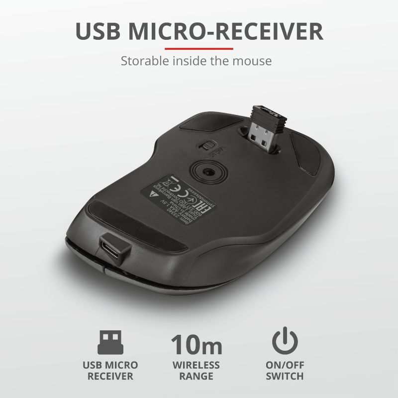 Trust Themo Rechargeable Wireless mouse Black